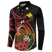 Personalized Milne Bay Button Sweatshirt PNG Lime Pot with Oro Tapa LT7 - Polynesian Pride