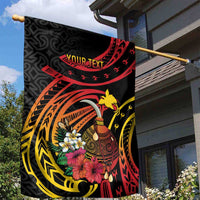 Personalized Milne Bay Garden Flag PNG Lime Pot with Oro Tapa LT7 - Polynesian Pride