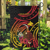 Personalized Milne Bay Garden Flag PNG Lime Pot with Oro Tapa LT7 Garden Flag Black - Polynesian Pride