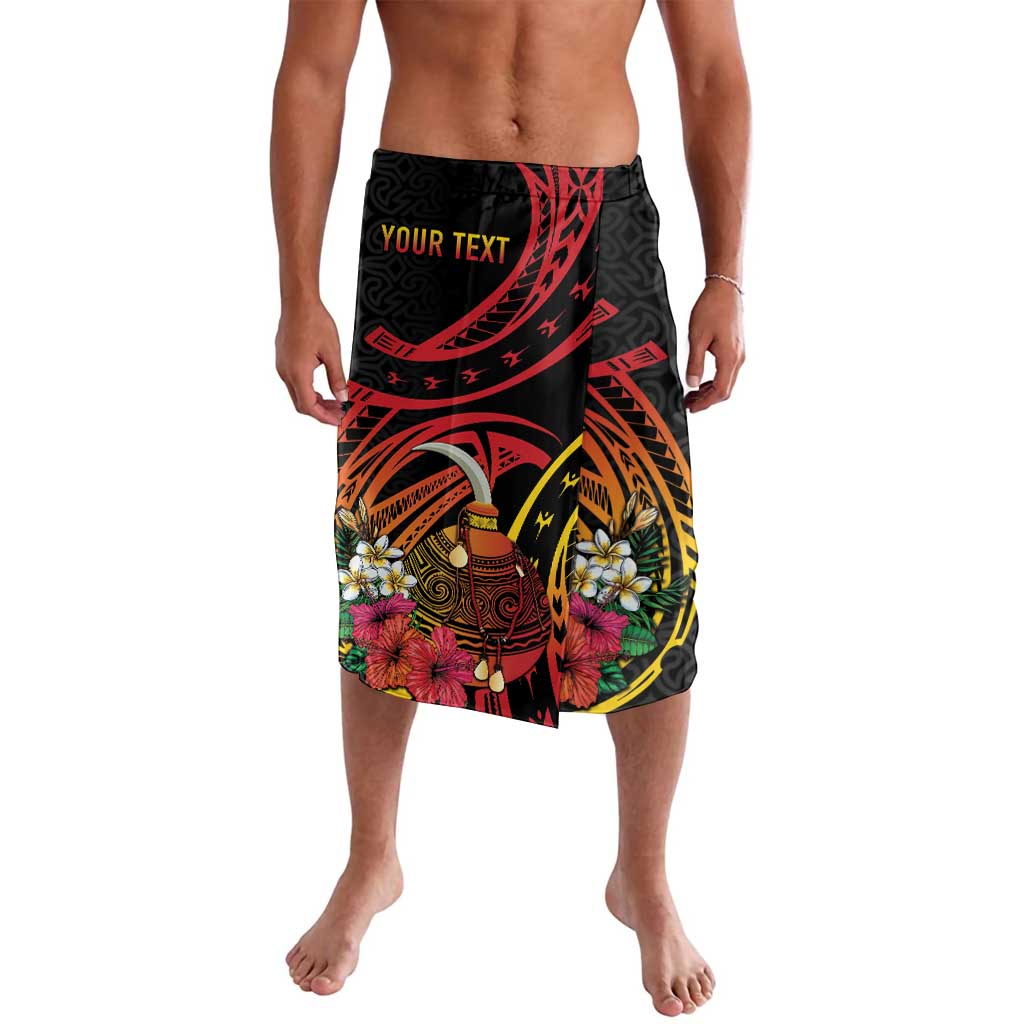 Personalized Milne Bay Lavalava PNG Lime Pot with Oro Tapa LT7 Black - Polynesian Pride