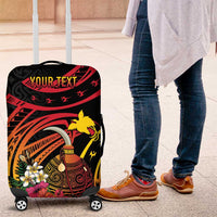 Personalized Milne Bay Luggage Cover PNG Lime Pot with Oro Tapa LT7 Black - Polynesian Pride