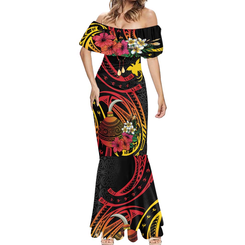 Personalized Milne Bay Mermaid Dress PNG Lime Pot with Oro Tapa LT7 - Polynesian Pride
