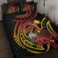 Personalized Milne Bay Quilt Bed Set PNG Lime Pot with Oro Tapa LT7 Black - Polynesian Pride