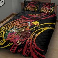 Personalized Milne Bay Quilt Bed Set PNG Lime Pot with Oro Tapa LT7 - Polynesian Pride