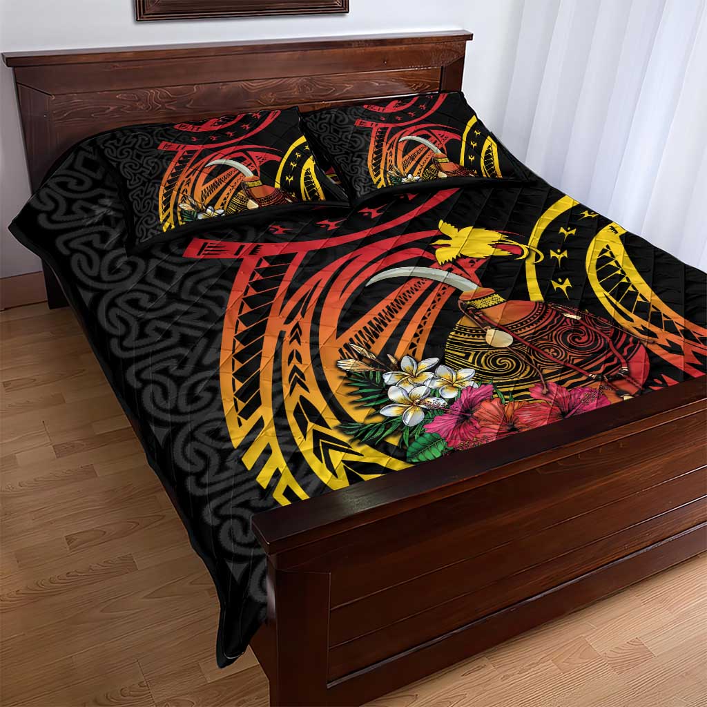 Personalized Milne Bay Quilt Bed Set PNG Lime Pot with Oro Tapa LT7 - Polynesian Pride
