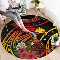 Personalized Milne Bay Round Carpet PNG Lime Pot with Oro Tapa LT7 - Polynesian Pride