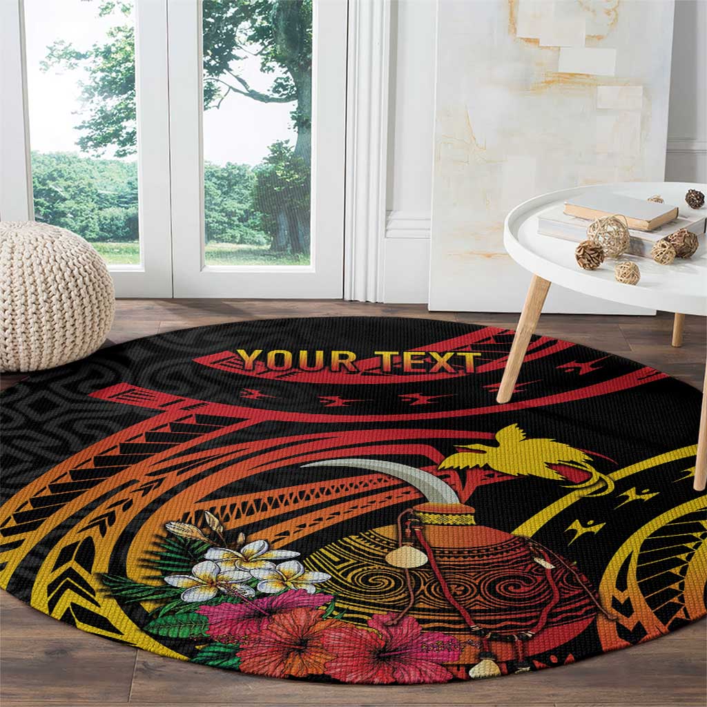 Personalized Milne Bay Round Carpet PNG Lime Pot with Oro Tapa LT7 - Polynesian Pride