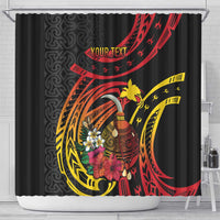 Personalized Milne Bay Shower Curtain PNG Lime Pot with Oro Tapa LT7 - Polynesian Pride