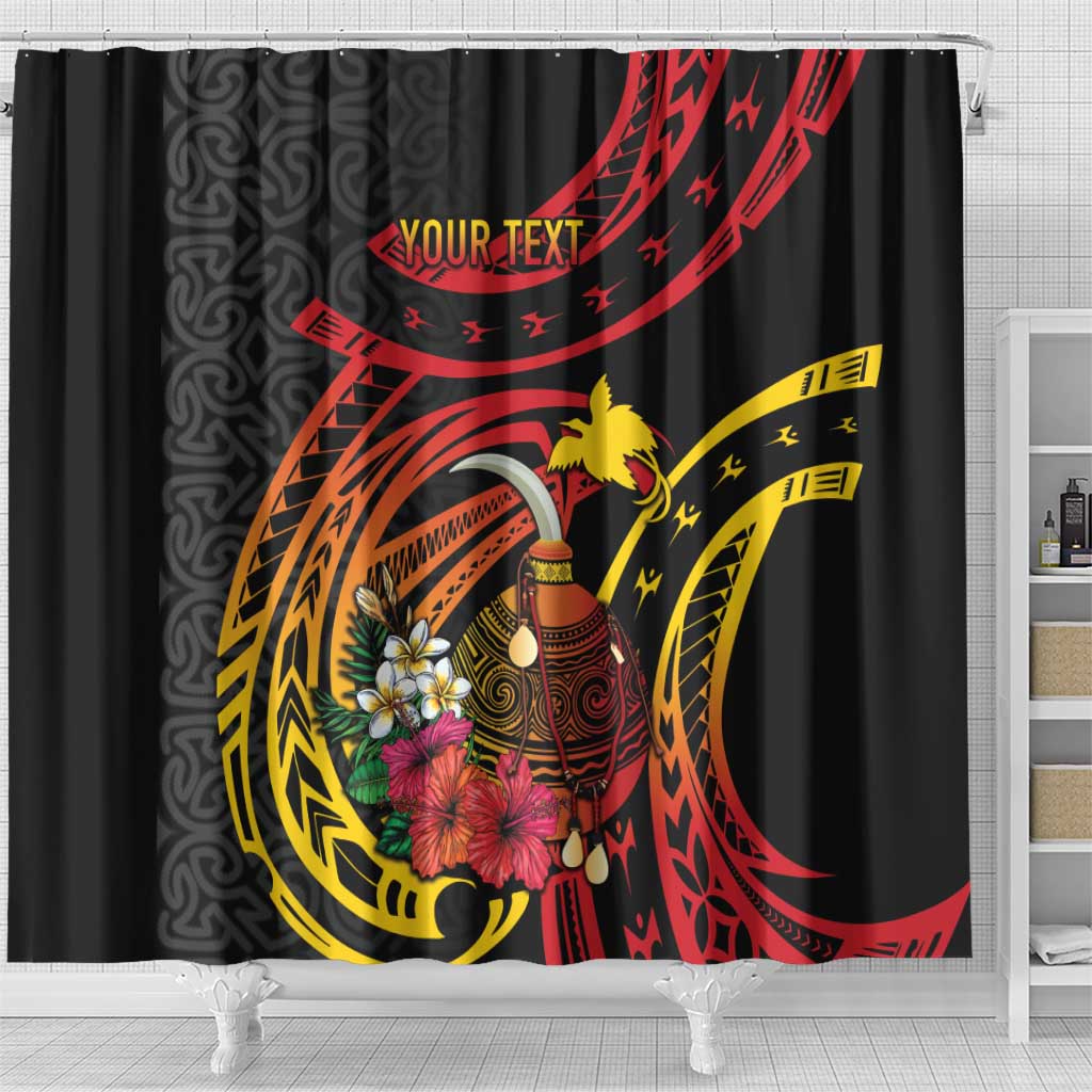 Personalized Milne Bay Shower Curtain PNG Lime Pot with Oro Tapa LT7 - Polynesian Pride