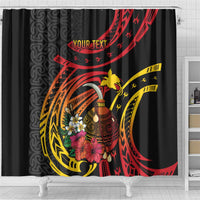 Personalized Milne Bay Shower Curtain PNG Lime Pot with Oro Tapa LT7 - Polynesian Pride
