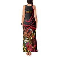 Personalized Milne Bay Tank Maxi Dress PNG Lime Pot with Oro Tapa LT7 - Polynesian Pride