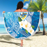 Hafa Adai Guam Chamorro Personalized Beach Blanket Ocean Blue Latte Stone with Guasali LT7 - Polynesian Pride