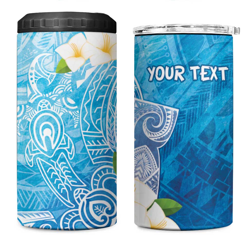 Hafa Adai Guam Chamorro Personalized 4 in 1 Can Cooler Tumbler Ocean Blue Latte Stone with Guasali LT7 One Size: 16 oz Ocean Blue - Polynesian Pride