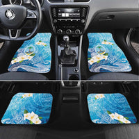 Hafa Adai Guam Chamorro Personalized Car Mats Ocean Blue Latte Stone with Guasali LT7 Set 4pcs Ocean Blue - Polynesian Pride