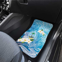 Hafa Adai Guam Chamorro Personalized Car Mats Ocean Blue Latte Stone with Guasali LT7 - Polynesian Pride