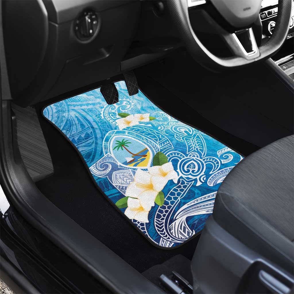 Hafa Adai Guam Chamorro Personalized Car Mats Ocean Blue Latte Stone with Guasali LT7 - Polynesian Pride