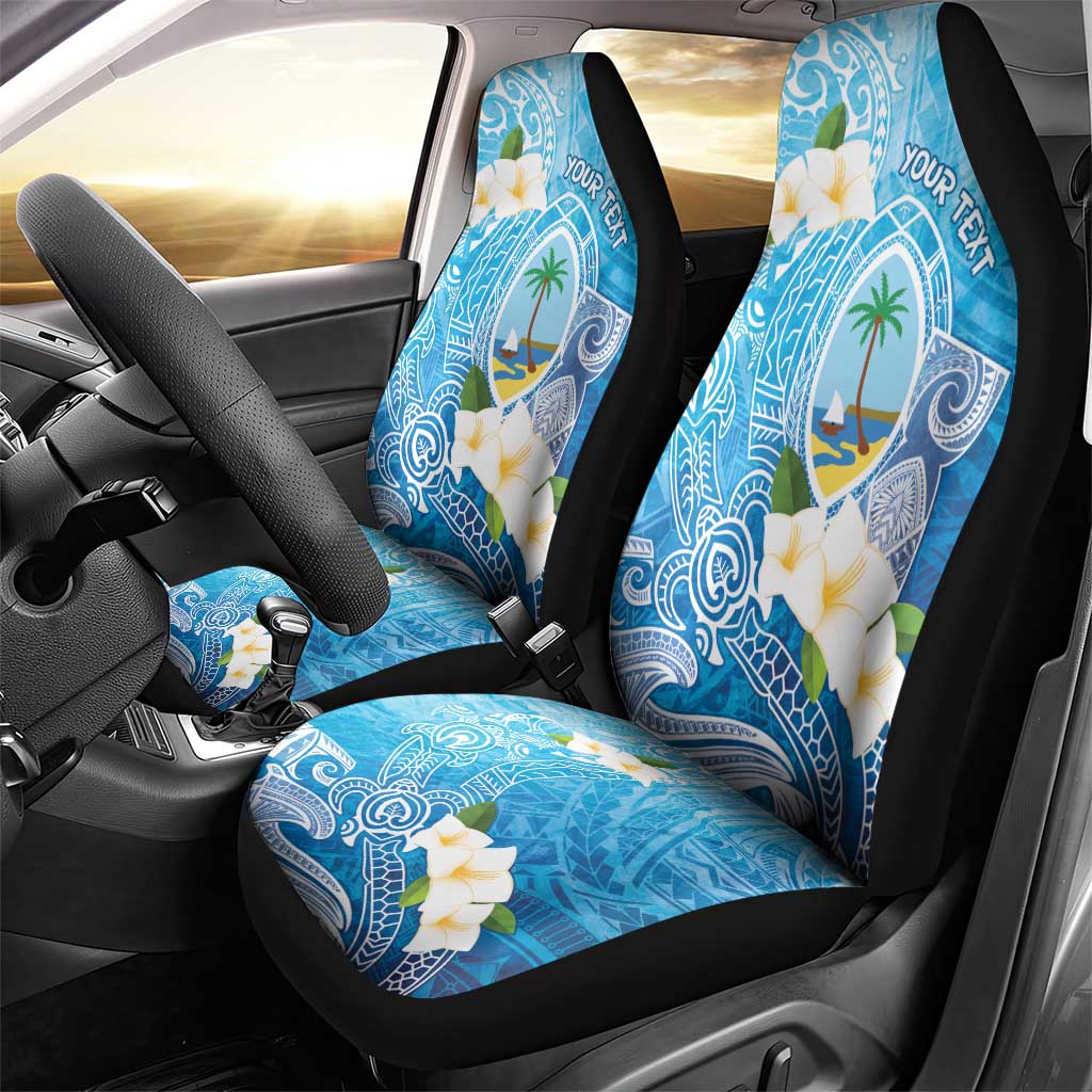 Hafa Adai Guam Chamorro Personalized Car Seat Cover Ocean Blue Latte Stone with Guasali LT7 - Polynesian Pride