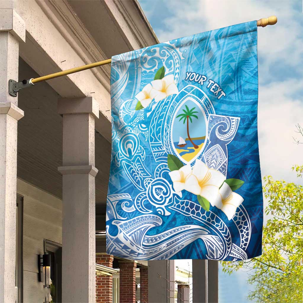 Hafa Adai Guam Chamorro Personalized Garden Flag Ocean Blue Latte Stone with Guasali LT7 House Flag Ocean Blue - Polynesian Pride