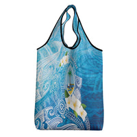 Hafa Adai Guam Chamorro Personalized Grocery Bag Ocean Blue Latte Stone with Guasali LT7 - Polynesian Pride