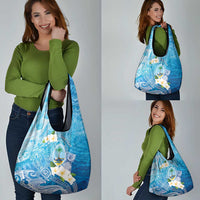 Hafa Adai Guam Chamorro Personalized Grocery Bag Ocean Blue Latte Stone with Guasali LT7 - Polynesian Pride