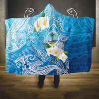 Hafa Adai Guam Chamorro Personalized Hooded Blanket Ocean Blue Latte Stone with Guasali LT7 - Polynesian Pride