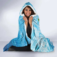 Hafa Adai Guam Chamorro Personalized Hooded Blanket Ocean Blue Latte Stone with Guasali LT7 - Polynesian Pride