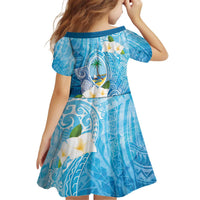 Hafa Adai Guam Chamorro Personalized Kid Short Sleeve Dress Ocean Blue Latte Stone with Guasali LT7 - Polynesian Pride
