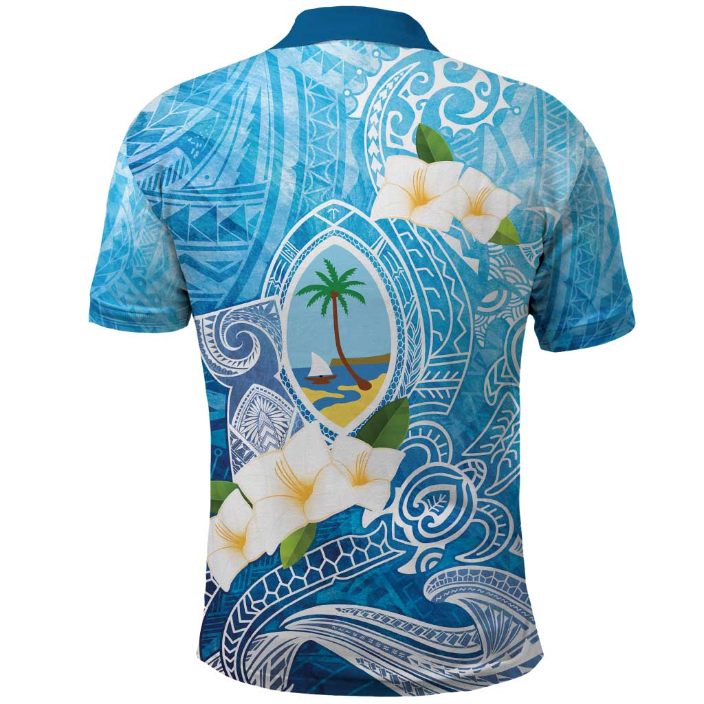 Hafa Adai Guam Chamorro Personalized Polo Shirt Ocean Blue Latte Stone with Guasali LT7 - Polynesian Pride