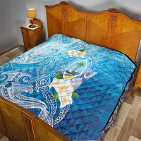 Hafa Adai Guam Chamorro Personalized Quilt Ocean Blue Latte Stone with Guasali LT7 - Polynesian Pride