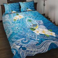 Hafa Adai Guam Chamorro Personalized Quilt Bed Set Ocean Blue Latte Stone with Guasali LT7 Ocean Blue - Polynesian Pride