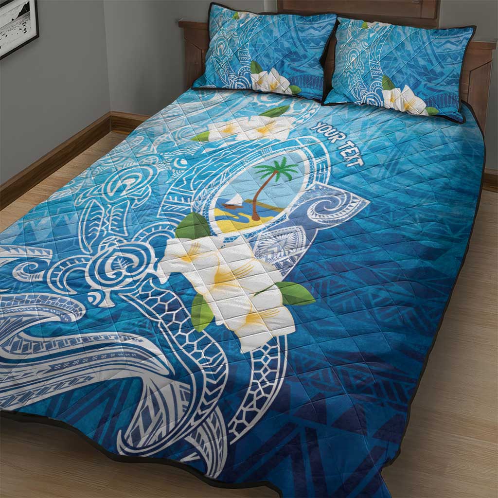 Hafa Adai Guam Chamorro Personalized Quilt Bed Set Ocean Blue Latte Stone with Guasali LT7 - Polynesian Pride