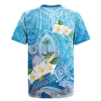 Hafa Adai Guam Chamorro Personalized Rugby Jersey Ocean Blue Latte Stone with Guasali LT7 - Polynesian Pride