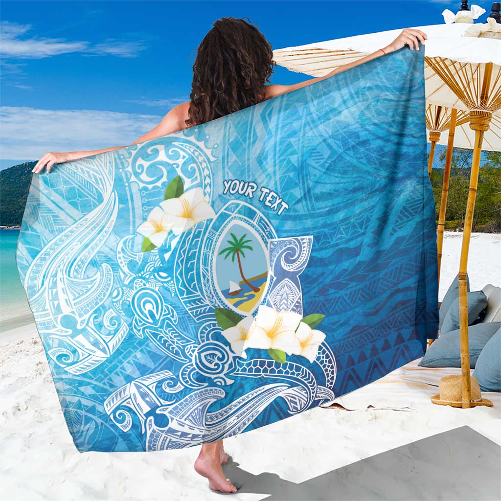 Hafa Adai Guam Chamorro Personalized Sarong Ocean Blue Latte Stone with Guasali LT7 One Size 44 x 66 inches Ocean Blue - Polynesian Pride