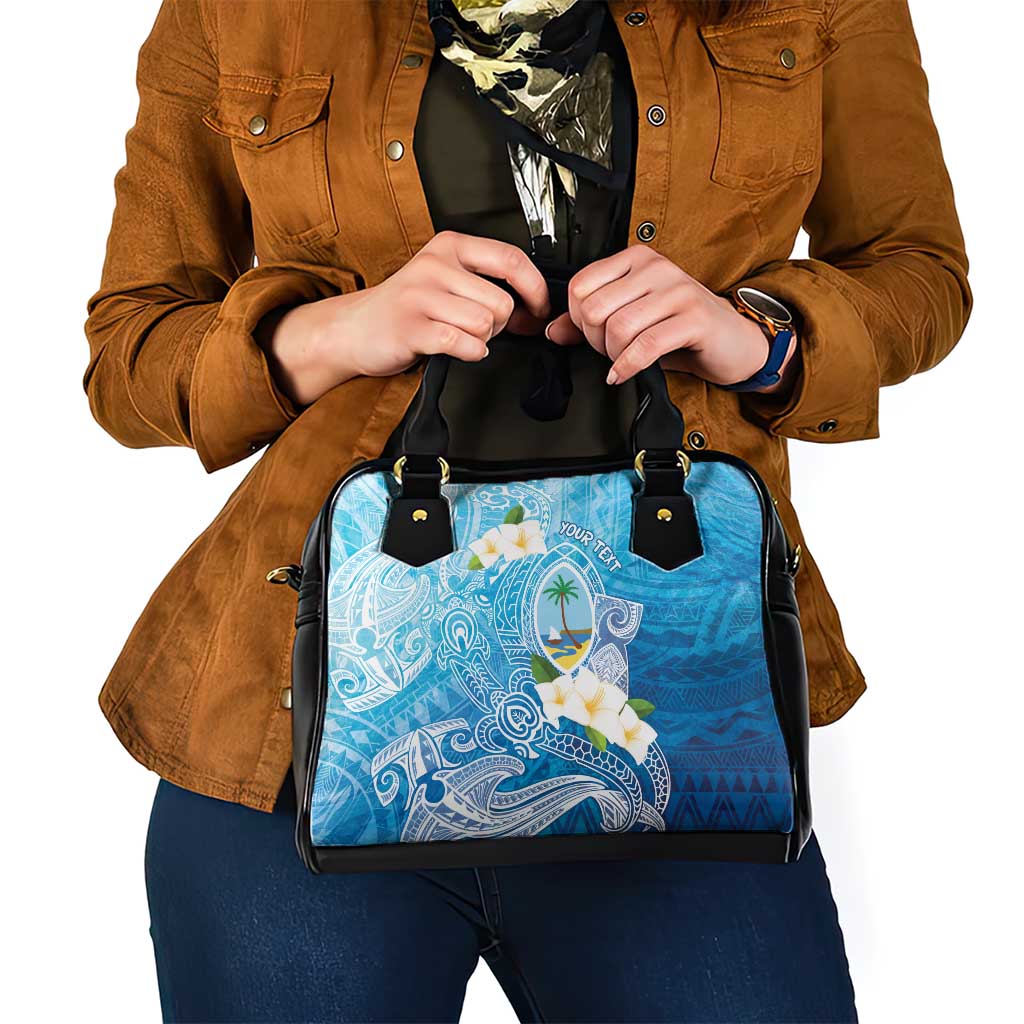 Hafa Adai Guam Chamorro Personalized Shoulder Handbag Ocean Blue Latte Stone with Guasali LT7 - Polynesian Pride