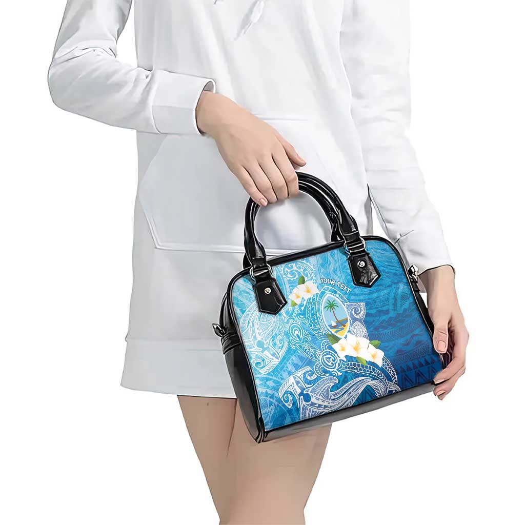 Hafa Adai Guam Chamorro Personalized Shoulder Handbag Ocean Blue Latte Stone with Guasali LT7 - Polynesian Pride