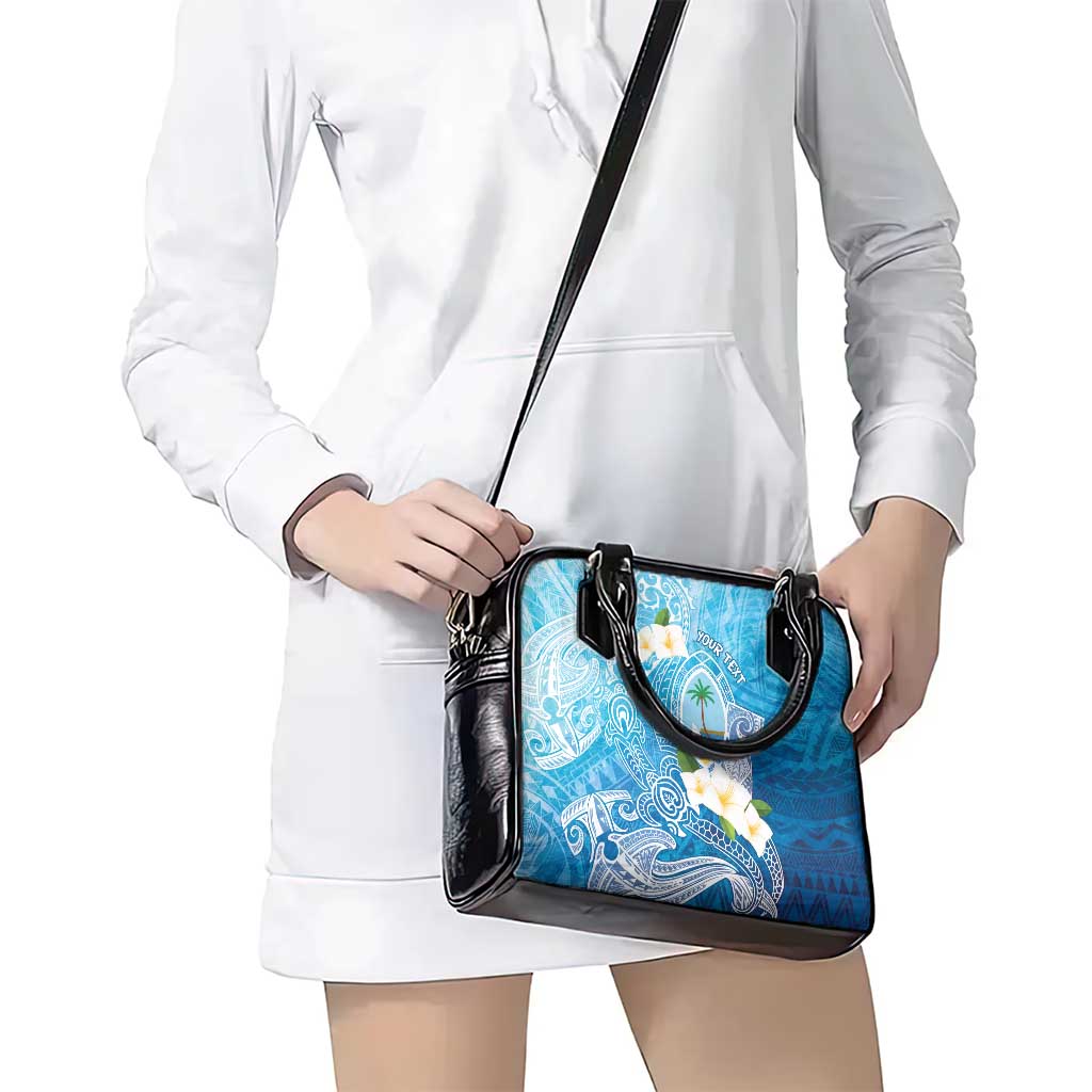 Hafa Adai Guam Chamorro Personalized Shoulder Handbag Ocean Blue Latte Stone with Guasali LT7 - Polynesian Pride