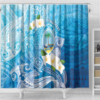 Hafa Adai Guam Chamorro Personalized Shower Curtain Ocean Blue Latte Stone with Guasali LT7 - Polynesian Pride