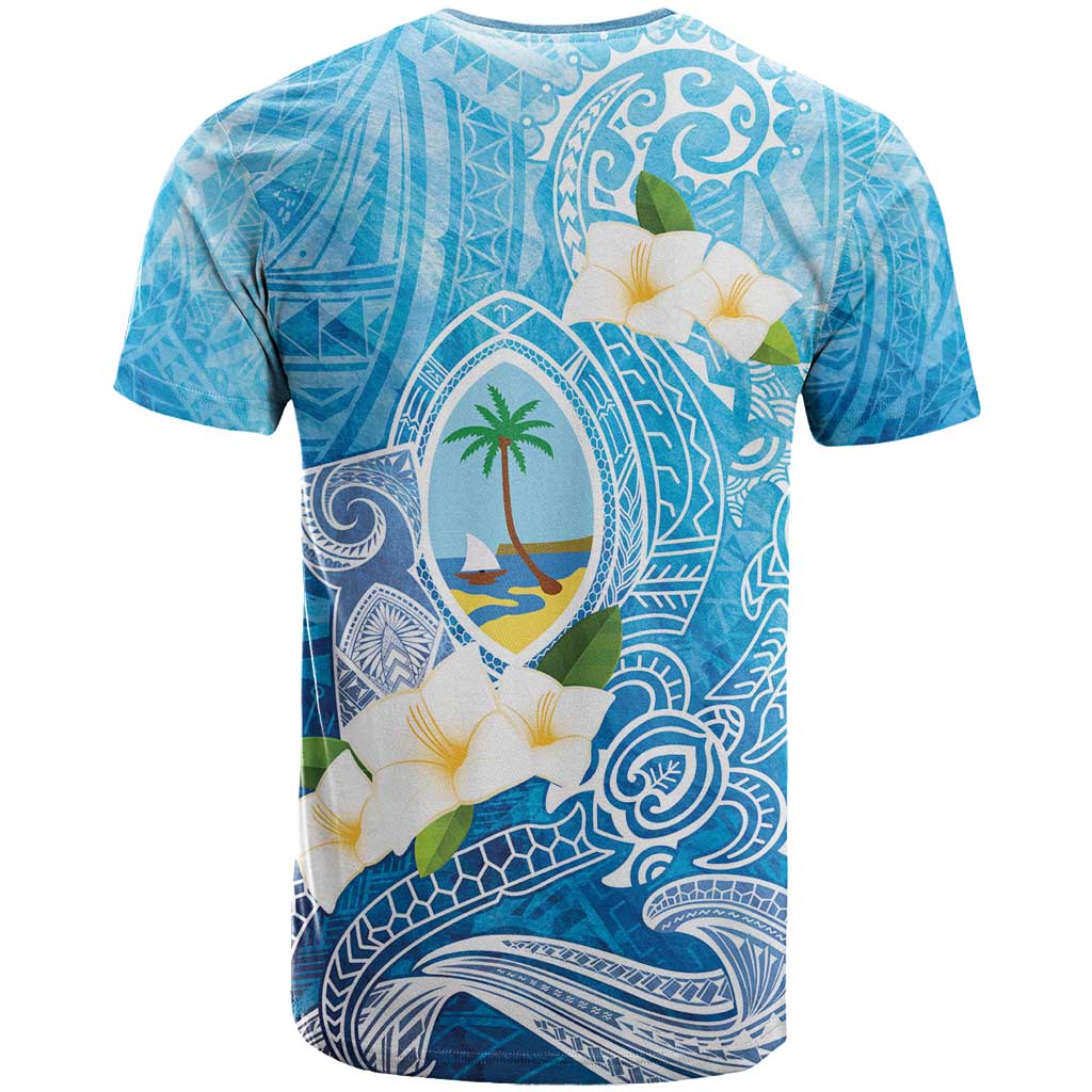 Hafa Adai Guam Chamorro Personalized T Shirt Ocean Blue Latte Stone with Guasali LT7 - Polynesian Pride