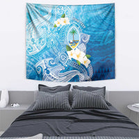 Hafa Adai Guam Chamorro Personalized Tapestry Ocean Blue Latte Stone with Guasali LT7 - Polynesian Pride