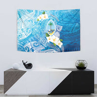 Hafa Adai Guam Chamorro Personalized Tapestry Ocean Blue Latte Stone with Guasali LT7 - Polynesian Pride