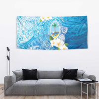 Hafa Adai Guam Chamorro Personalized Tapestry Ocean Blue Latte Stone with Guasali LT7 - Polynesian Pride
