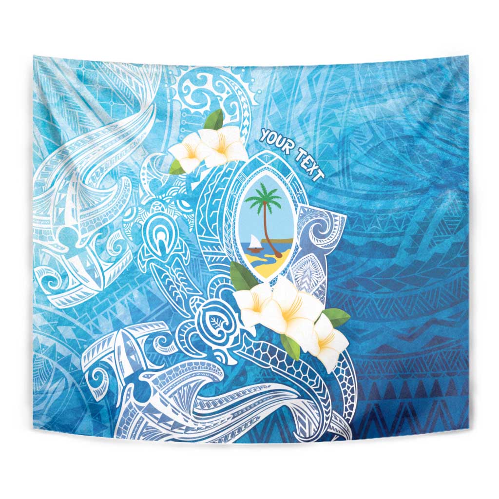 Hafa Adai Guam Chamorro Personalized Tapestry Ocean Blue Latte Stone with Guasali LT7 - Polynesian Pride