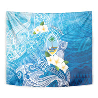 Hafa Adai Guam Chamorro Personalized Tapestry Ocean Blue Latte Stone with Guasali LT7 - Polynesian Pride