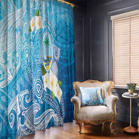 Hafa Adai Guam Chamorro Personalized Window Curtain Ocean Blue Latte Stone with Guasali LT7 - Polynesian Pride