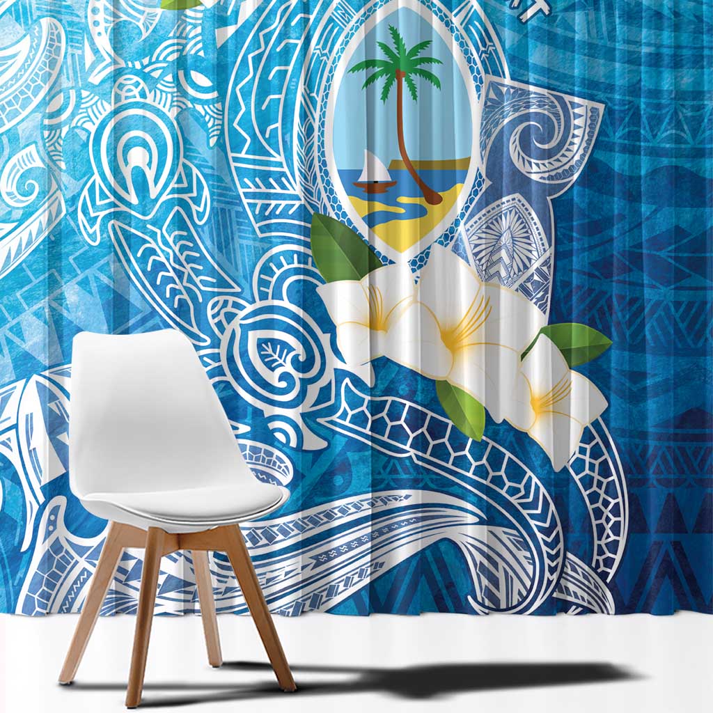 Hafa Adai Guam Chamorro Personalized Window Curtain Ocean Blue Latte Stone with Guasali LT7 - Polynesian Pride