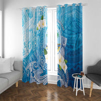 Hafa Adai Guam Chamorro Personalized Window Curtain Ocean Blue Latte Stone with Guasali LT7 With Grommets Ocean Blue - Polynesian Pride
