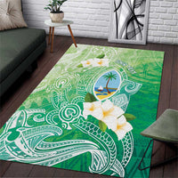 Hafa Adai Guam Chamorro Personalized Area Rug Summer Green Latte Stone with Guasali LT7 Summer Green - Polynesian Pride