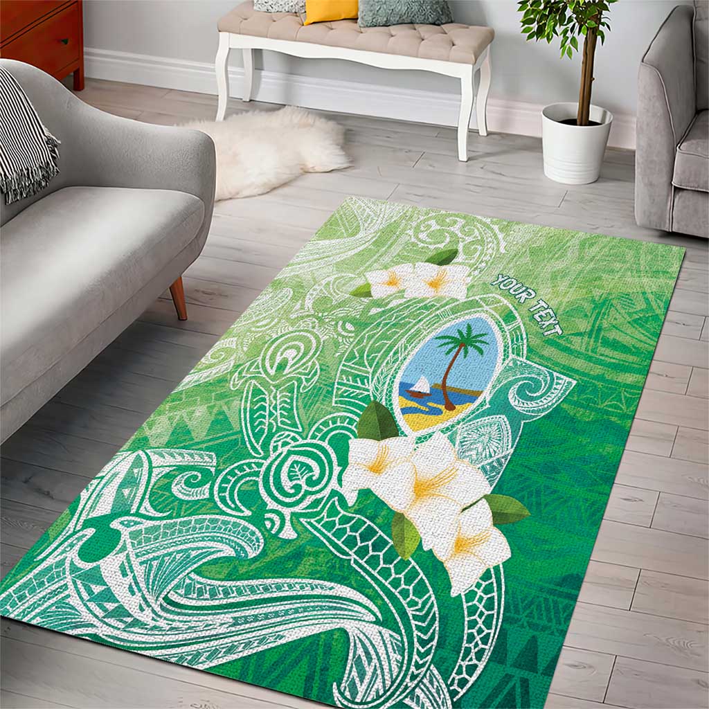 Hafa Adai Guam Chamorro Personalized Area Rug Summer Green Latte Stone with Guasali LT7 - Polynesian Pride