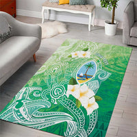 Hafa Adai Guam Chamorro Personalized Area Rug Summer Green Latte Stone with Guasali LT7 - Polynesian Pride