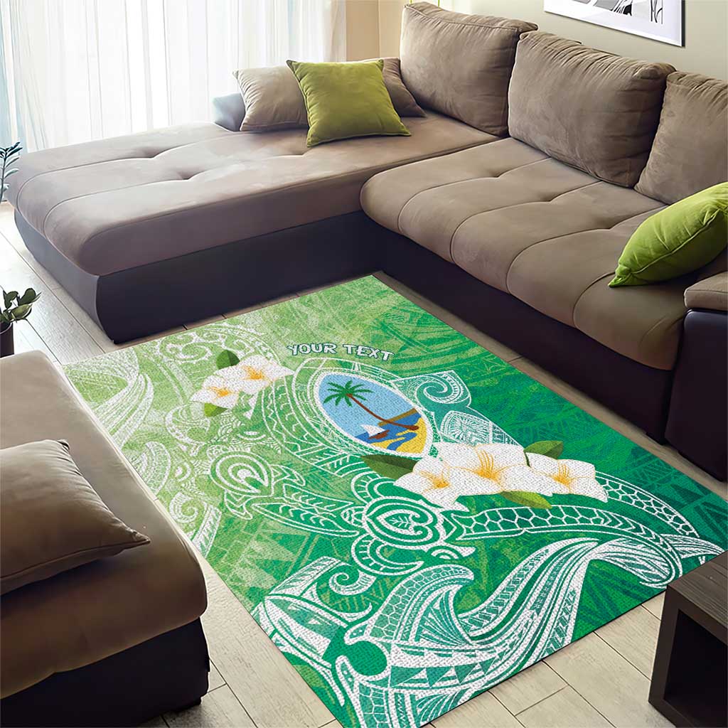 Hafa Adai Guam Chamorro Personalized Area Rug Summer Green Latte Stone with Guasali LT7 - Polynesian Pride